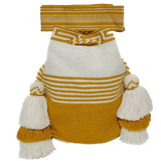 Wayuu solid yellow with off white with lineal details